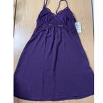 New Women’s INC Semi Sheer Lacey Chemise Pajama Gown Dark Purple size Xs small Photo 0