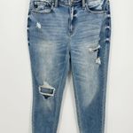 Kancan Katherine High Rise Distressed Mom Jeans Stretch Cotton Blend Women‎ 7/27 Blue Photo 0
