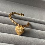 NWOT Julie Vos Gold hoop heart earrings Photo 3