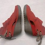 Fly London Yull Red Perforated Nubuck Peep-Toe Wedge Sandals size 40 (9-9.5) Photo 0