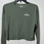 Hollister  Women Green Ribbed Long Sleeve Top Size Small Photo 1
