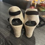 Soludos  Black and Cream Marseille Wedge Espadrille Size 8 Photo 2