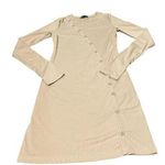 SheIn Tan Long Sleeve Ribbed  Dress With Buttons Photo 0