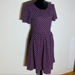 LuLaRoe Amelia Fit & Flare Dress Rough Diamond Burgundy Dress NWT Size Small Photo 2