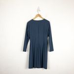 Theory  Side Fold Continuous 2 Long Sleeve Wool Sheath Dress Size 12 Ocean Photo 12