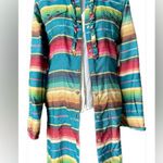 Tasha Polizzi Collection Serape Stripe Shirt Dress Blue Photo 1