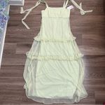 After Six NEW  1529 Bow-Tie Strap Dress w/ tiered  ruffle skirt limeade Size 16R Photo 3