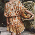 Spell & The Gypsy Collective Spell & The Gypsy Siren Seashell Romper Playsuit Sand Medium EUC Belt Pockets Photo 1