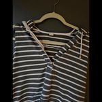 Gray and White Casual Striped Hooded Beach Cover Photo 1