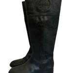 Tory Burch  Kiernan Black Caviar Tumbled Leather Tall Riding Boots Size 9 Women's Photo 7
