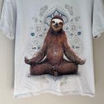 The Mountain  Yoga Animal Dusty Blue Cotton T-Shirt Size Small Photo 0