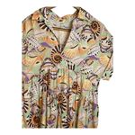 Uncle Frank Unique Print Collared Short Sleeve Tiered Mini Dress. S /M Photo 6