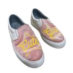 Chiara Ferragni‎ "baby pink" embroidered velvet pink slip on sneakers size 39 White Photo 0