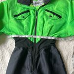 Vintages 80’s Nils Lime Green Black Snowsuit Ski Size 8 Photo 6