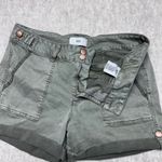 BKE  Olive Green Utility Cuffed Shorts Women's Size 29 Button Fly Cargo Pockets Photo 2