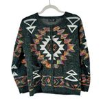 Tivoli of Ireland Western Aztec Cardigan Sweater Angora Blend Western Womens Sm Green Photo 0