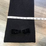 Kate Spade New York Grosgrain Bow Muffler Knit Scarf Black With Black Velvet Bow Photo 5