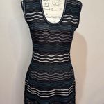 M Missoni Knit Mini Dress Wave Pattern Sleeveless Black Blue White Sz 46 (10) Photo 0