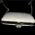 Gorgeous ivory white sparkling rhinestone/tiny pearls clutch bag. New White Photo 4