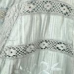 Free People  Dainty Edwardian Embroidered Lace Cottage Top Billowy Sleeves Medium Photo 8