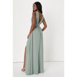 Lulus NWT  Heavenly Hues Sage Brush Maxi Dress Wedding Bridesmaid Gala Size XL Photo 2