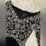Tadashi Shoji Black Ivory Embroidered Off the Shoulder Gown Sz 10 Photo 6