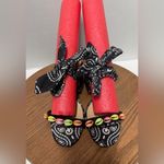 Schutz Malia Embellished Shell Material Bandana Print Slide Wrap Tie Sandals 9B Photo 8