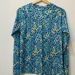 Columbia  pfg outdoor camo active tee womens aqua blue yellow medium Photo 0