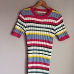 English Factory  Short Sleeve Striped Sweater Dress Photo 2