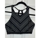 Athleta High Neck Black White Chevron Pattern Sports Bra Size 38 B/C Underwire Photo 1