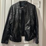 Faded Glory  Black Leather Jacket Size XL (16/18) EUC Photo 1