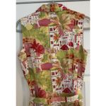 Talbots Sleeveless Dress Sz 8 Novelty Print Italy Italian Villa Floral Dancers Photo 7
