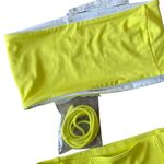 Fabletics  NWTs Bandeau Top Shaping Bottoms Swim Suit Bikini Set Sour Lemon Small Photo 4