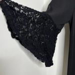 LuLaRoe Black Maurine Dress Lace Bell Sleeves Size Medium Ruffle Hem Witch Goth Photo 3