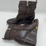 Tory Burch Womens Size 7.5 Shoes Primrose 75mm Wedge Bootie Coconut Latte READ Photo 12