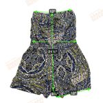 Soma Strapless Shorts Romper Plaza Paisley Indigo Optional Straps Size S Blue Photo 6