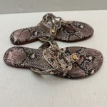 Tory Burch  Miller Womens 9* Snakeskin Leather Thong Sandals Designer‎ Shoes Logo Photo 3