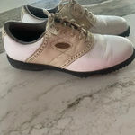 FootJoy  Women’s Golf Shoes size 6, 98571 Comfort Beige White Saddle Cleats Photo 4