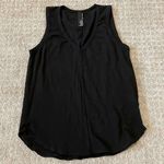 Bobi  Los Angeles Black Raw Seam Hem V-Neck Tank Top Photo 0