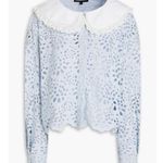 Maje guipure shirt with collar in blue sky Photo 5