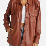 BLANK NYC  Women's Brown Faux Leather Jacket Photo 0