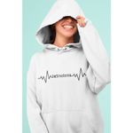 Custom White Long Sleeve Graphic Hoodie Sweater Size M Photo 2