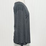 Women's V Neck Front Back Bell Sleeve Pullover Top Charcoal Gray Size Medium Gray Photo 2