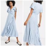& Other Stories & Other Stories Floral Wrap Midi‎ Dress 10 Blue Photo 1