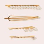 Pearl Trim Hair Clips Multiple Photo 0