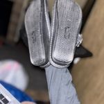 Alegria  PG  Black Shimmer Leather Sandals Women's Size 37 Photo 3