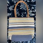 Boho Striped Woven Handbag Blue Photo 1