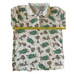 Vintage PK Elliot Womens Tennis Polo LARGE Racket Ball Allover Print 80s… White Photo 5