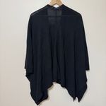 Eileen Fisher  One Size Shawl Poncho Cardigan Women’s Cotton Linen Black Photo 6