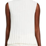 Vince  White Sleeveless Pleated Blouse Photo 0